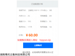 2H2G 香港BGP多線云服務器 2H2G2M僅60元