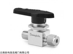 SS-43GM4-S4 不銹鋼球閥，NPT外螺紋x世偉洛克卡套管接頭