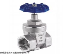 Z15X-16P 不銹鋼閘閥304閥門(mén)不銹鋼手動(dòng)閘閥手輪絲口閥門(mén)