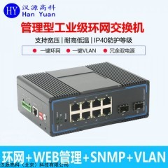HY5700-7528G-X 千兆2光8电自愈环工业以太网光纤交换机